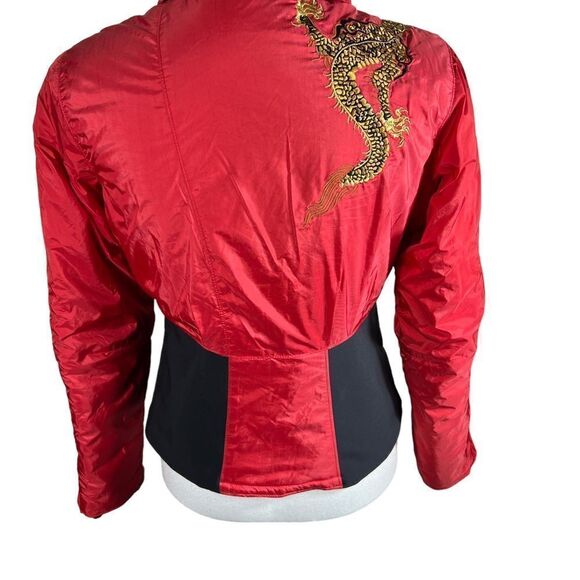 Vintage Obermeyer Limited Edition Red Dragon Red and Black Puffer Jacket - Picture 10 of 13